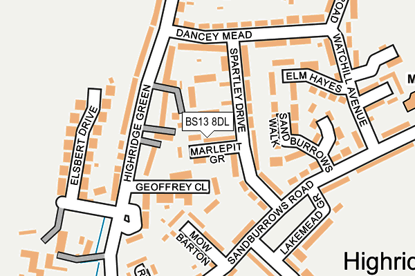 BS13 8DL map - OS OpenMap – Local (Ordnance Survey)