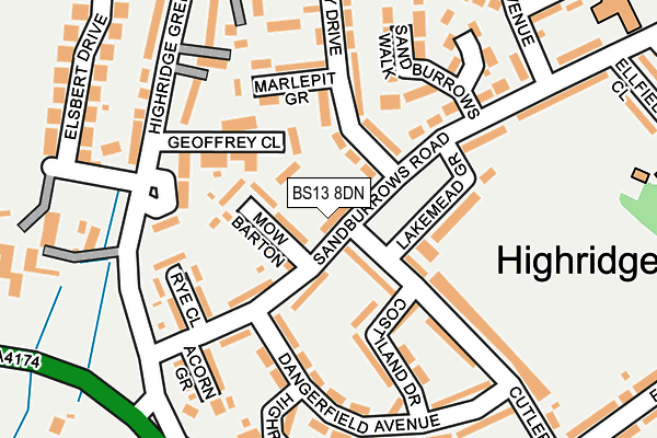 BS13 8DN map - OS OpenMap – Local (Ordnance Survey)