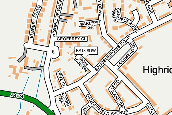 BS13 8DW map - OS OpenMap – Local (Ordnance Survey)