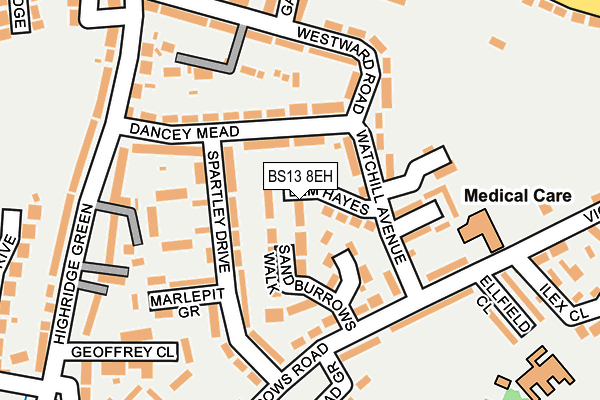 BS13 8EH map - OS OpenMap – Local (Ordnance Survey)