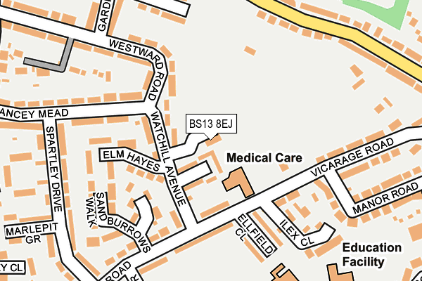 BS13 8EJ map - OS OpenMap – Local (Ordnance Survey)