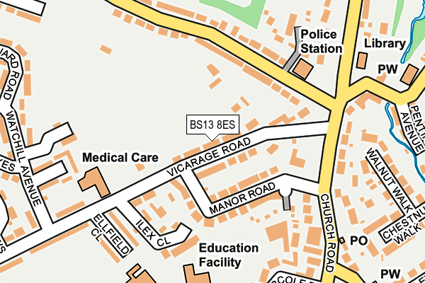 BS13 8ES map - OS OpenMap – Local (Ordnance Survey)