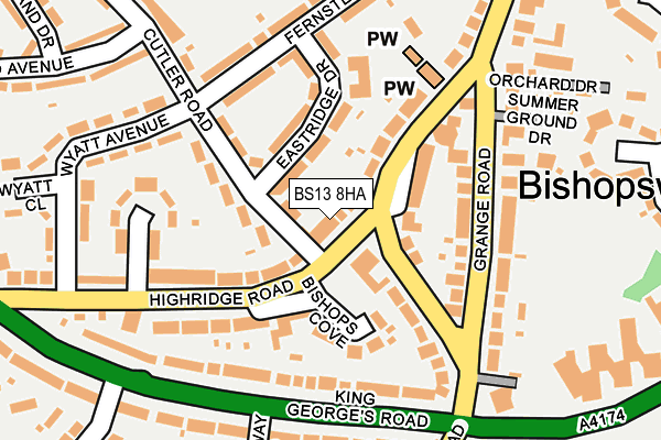 BS13 8HA map - OS OpenMap – Local (Ordnance Survey)