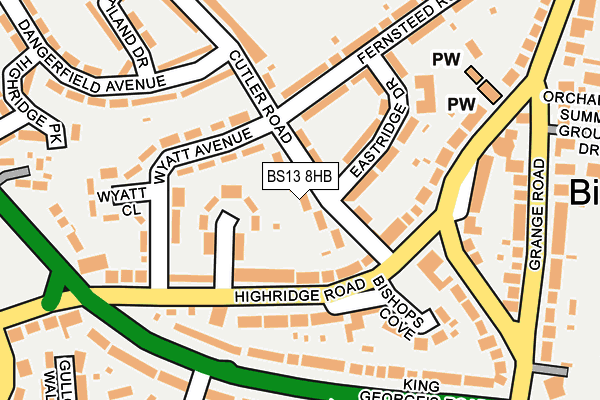BS13 8HB map - OS OpenMap – Local (Ordnance Survey)