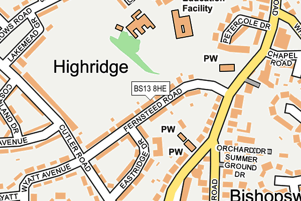 BS13 8HE map - OS OpenMap – Local (Ordnance Survey)