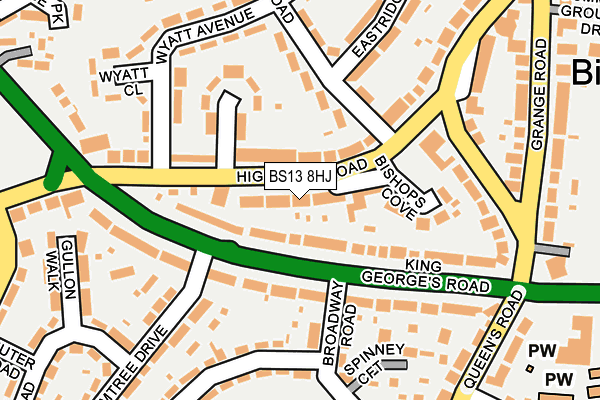 BS13 8HJ map - OS OpenMap – Local (Ordnance Survey)
