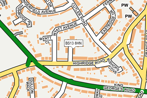 BS13 8HN map - OS OpenMap – Local (Ordnance Survey)