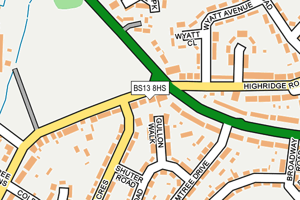BS13 8HS map - OS OpenMap – Local (Ordnance Survey)