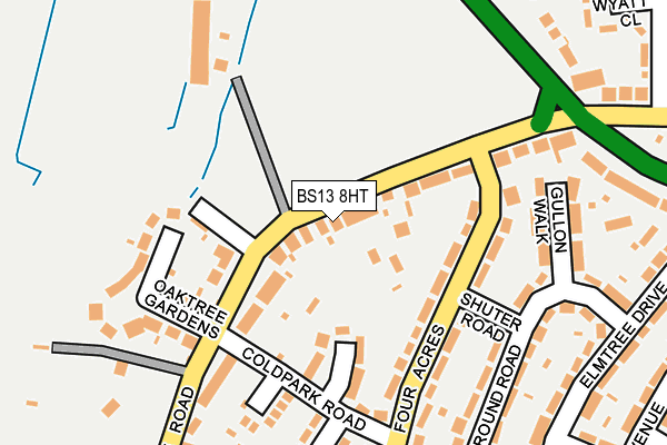 BS13 8HT map - OS OpenMap – Local (Ordnance Survey)