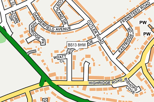 BS13 8HW map - OS OpenMap – Local (Ordnance Survey)