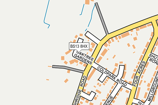 BS13 8HX map - OS OpenMap – Local (Ordnance Survey)