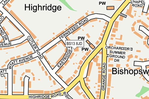 BS13 8JD map - OS OpenMap – Local (Ordnance Survey)