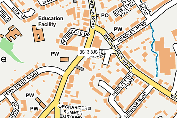 BS13 8JS map - OS OpenMap – Local (Ordnance Survey)