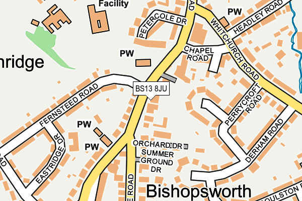 BS13 8JU map - OS OpenMap – Local (Ordnance Survey)