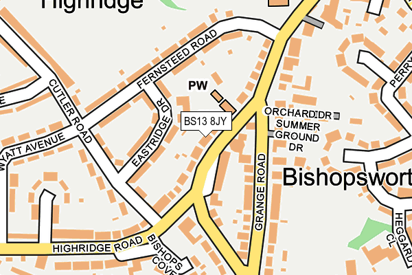 BS13 8JY map - OS OpenMap – Local (Ordnance Survey)