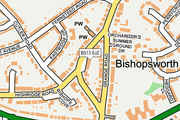 BS13 8JZ map - OS OpenMap – Local (Ordnance Survey)