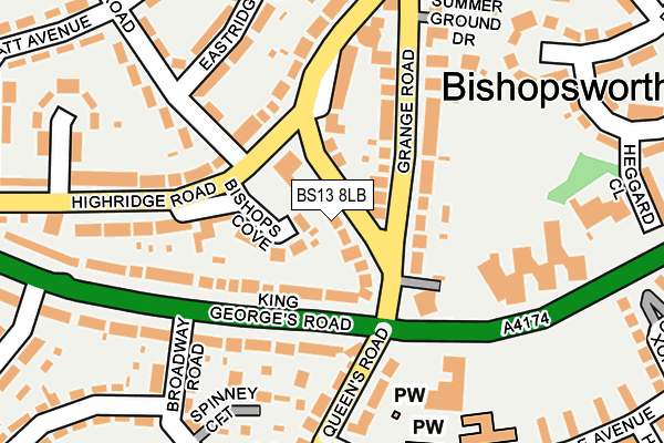 BS13 8LB map - OS OpenMap – Local (Ordnance Survey)