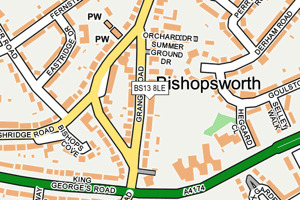 BS13 8LE map - OS OpenMap – Local (Ordnance Survey)