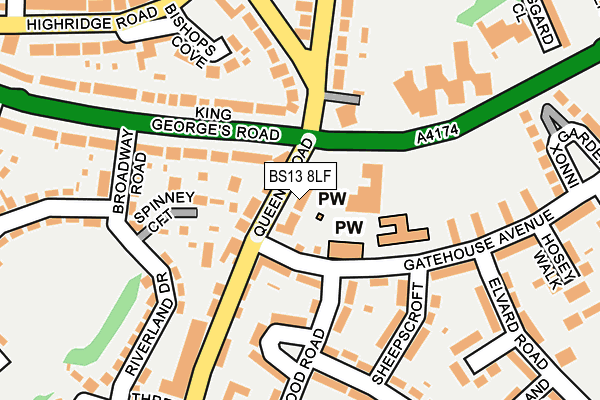 BS13 8LF map - OS OpenMap – Local (Ordnance Survey)