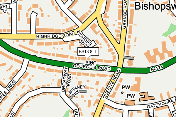 BS13 8LT map - OS OpenMap – Local (Ordnance Survey)