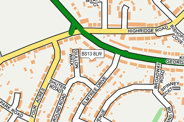 BS13 8LW map - OS OpenMap – Local (Ordnance Survey)