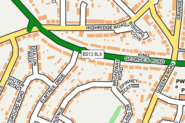 BS13 8LX map - OS OpenMap – Local (Ordnance Survey)