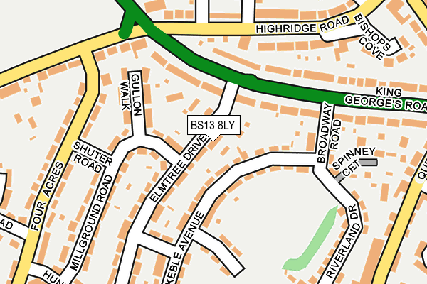 BS13 8LY map - OS OpenMap – Local (Ordnance Survey)