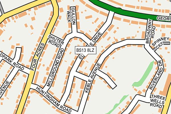 BS13 8LZ map - OS OpenMap – Local (Ordnance Survey)