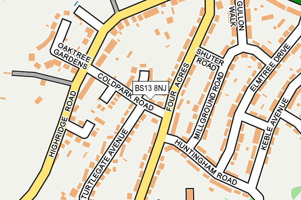 BS13 8NJ map - OS OpenMap – Local (Ordnance Survey)