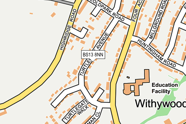 BS13 8NN map - OS OpenMap – Local (Ordnance Survey)