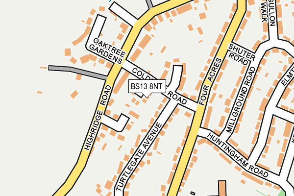 BS13 8NT map - OS OpenMap – Local (Ordnance Survey)