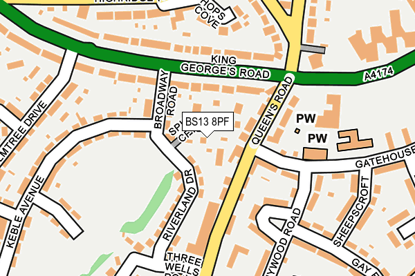 BS13 8PF map - OS OpenMap – Local (Ordnance Survey)