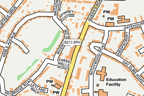 BS13 8PH map - OS OpenMap – Local (Ordnance Survey)