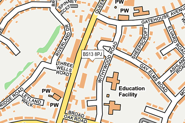 BS13 8PJ map - OS OpenMap – Local (Ordnance Survey)