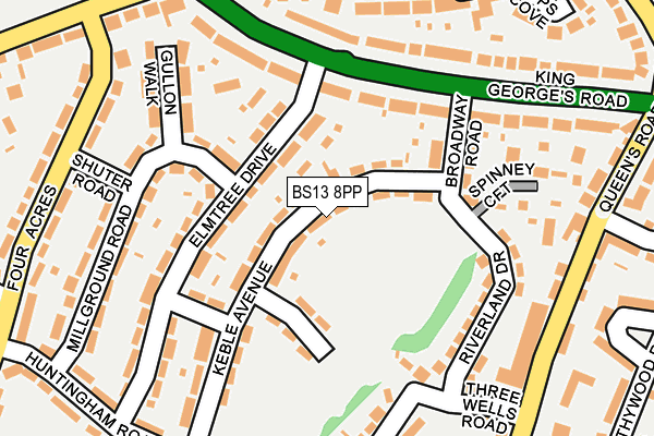 BS13 8PP map - OS OpenMap – Local (Ordnance Survey)