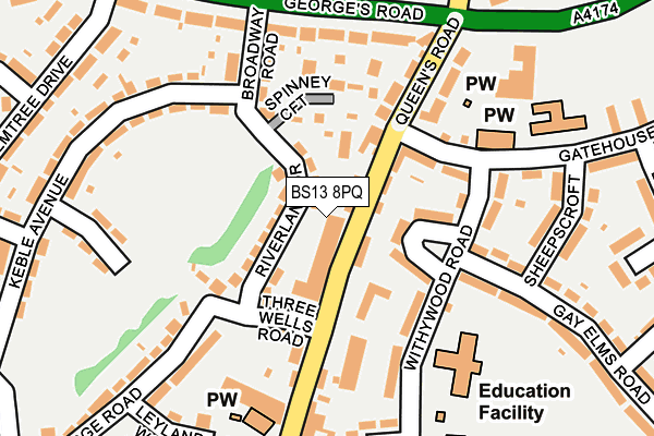 BS13 8PQ map - OS OpenMap – Local (Ordnance Survey)