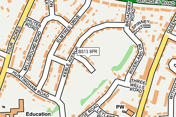 BS13 8PR map - OS OpenMap – Local (Ordnance Survey)