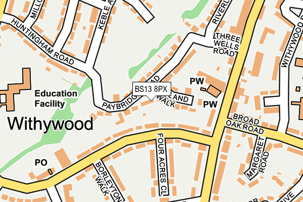 BS13 8PX map - OS OpenMap – Local (Ordnance Survey)