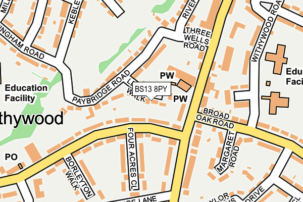 BS13 8PY map - OS OpenMap – Local (Ordnance Survey)
