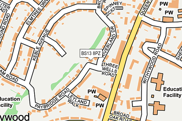 BS13 8PZ map - OS OpenMap – Local (Ordnance Survey)