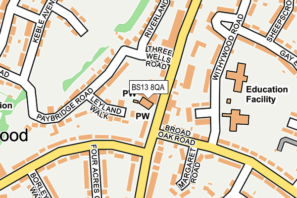 BS13 8QA map - OS OpenMap – Local (Ordnance Survey)