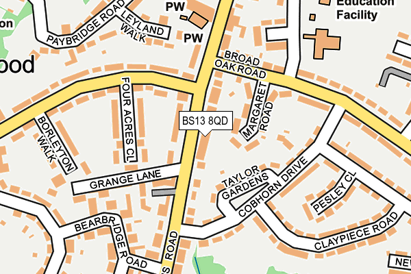 BS13 8QD map - OS OpenMap – Local (Ordnance Survey)
