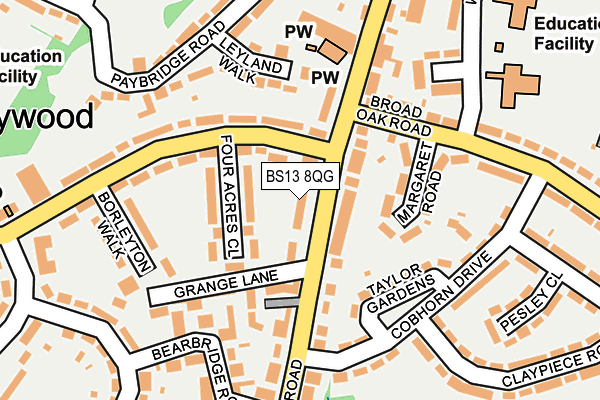 BS13 8QG map - OS OpenMap – Local (Ordnance Survey)