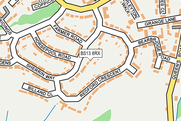 BS13 8RX map - OS OpenMap – Local (Ordnance Survey)