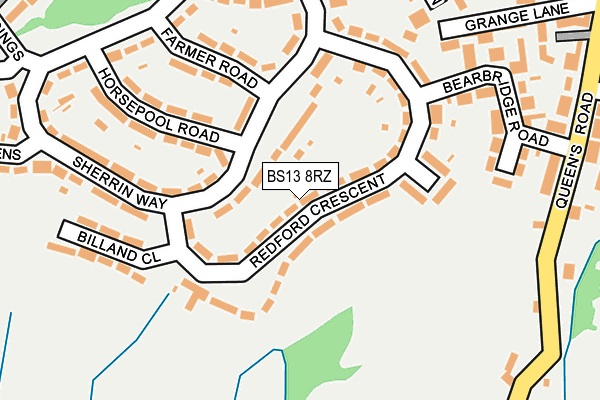 BS13 8RZ map - OS OpenMap – Local (Ordnance Survey)