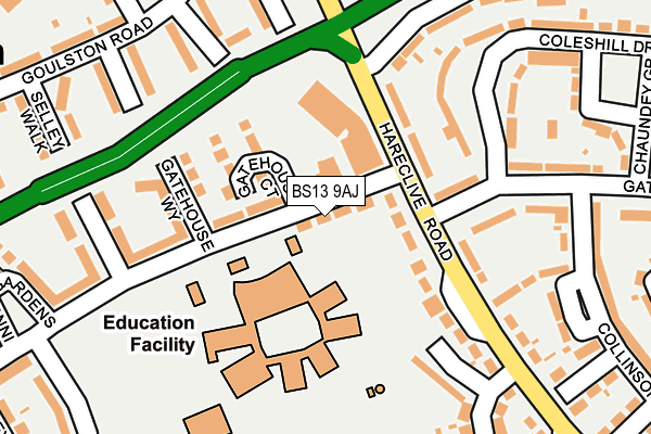 BS13 9AJ map - OS OpenMap – Local (Ordnance Survey)