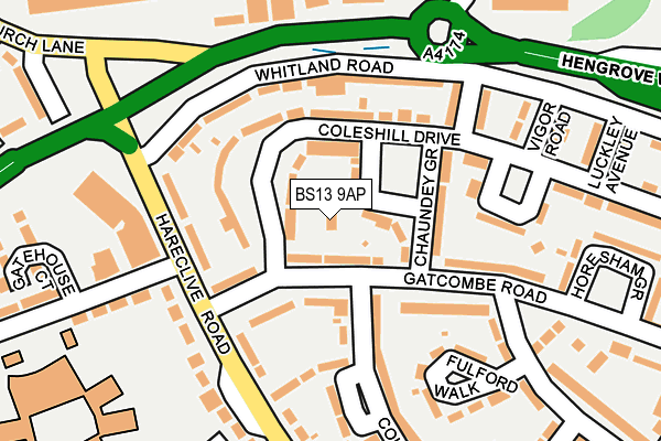BS13 9AP map - OS OpenMap – Local (Ordnance Survey)