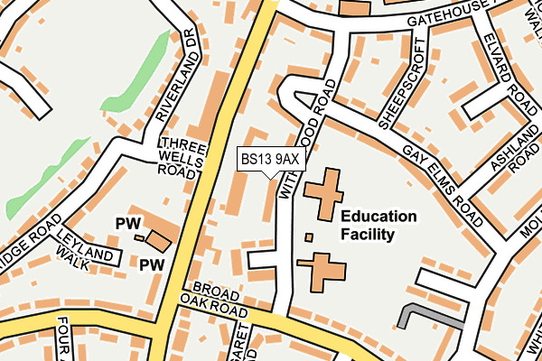 BS13 9AX map - OS OpenMap – Local (Ordnance Survey)