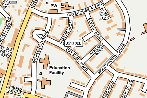 BS13 9BB map - OS OpenMap – Local (Ordnance Survey)
