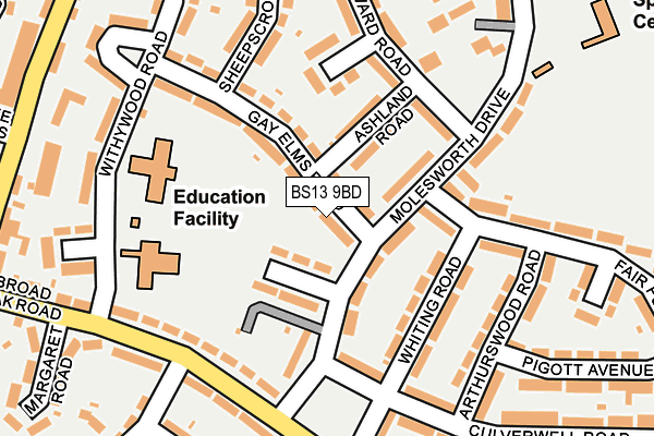 BS13 9BD map - OS OpenMap – Local (Ordnance Survey)